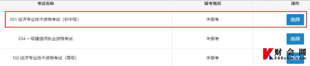 初级经济师报名流程